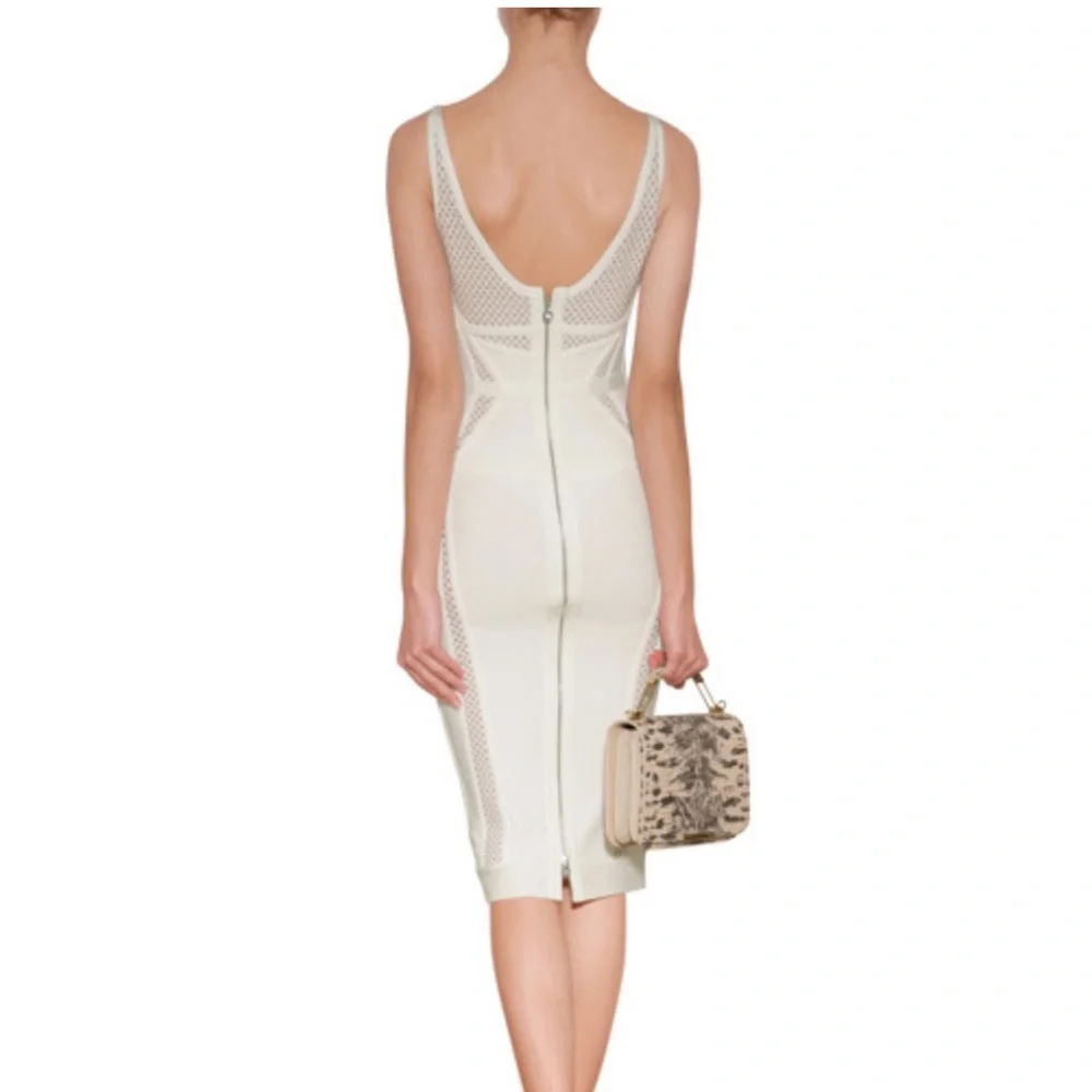 Herve Leger Cocktail Dress Bridal Shower - Sheath with Mesh Inserts - Picture 8 of 11